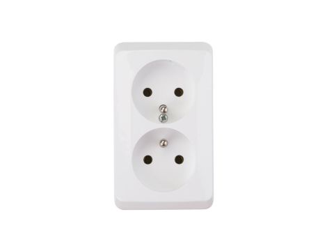 Prima Gniazdo podwójne z/u 16A IP20 białe GWN-230P WDE001043