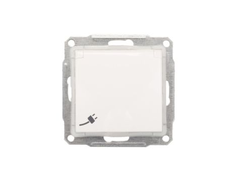 Sedna Gniazdo bryzgoszczelne pojedyncze z/u 16A IP44 z klapką białe SDN2800321