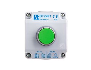 Kaseta sterownicza 1-otworowa zielony 1Z szara IP65 2x dławnica M20 szara ST22K1\01-2