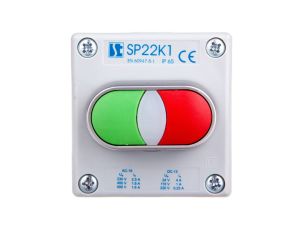 Kaseta sterownicza 1-otworowa podwójny zielony/czerwony 1Z 1R szara IP65 1x dławnica szara M20 SP22K1\21-1
