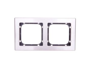 SONATA Ramka podwójna stal inox metal R-2RM/37