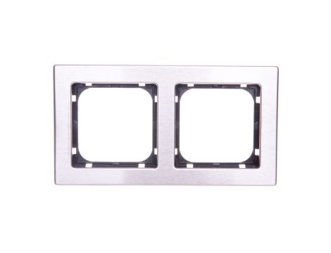 SONATA Ramka podwójna stal inox metal R-2RM/37