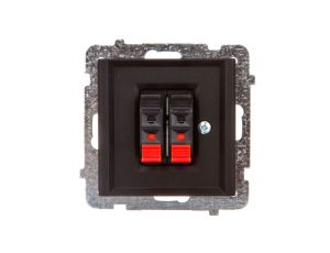 SONATA Gniazdo głośnikowe podwójne czarny metalik GG-2R/m/33