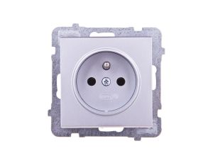 SONATA Gniazdo pojedyncze z/u srebro mat GP-1RZ/m/38
