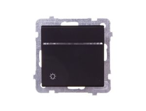 SONATA Przycisk /światło/ z podświetleniem czarny metalik ŁP-5RS/m/33
