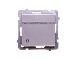 SONATA Przycisk /światło/ z podświetleniem srebro mat ŁP-5RS/m/38