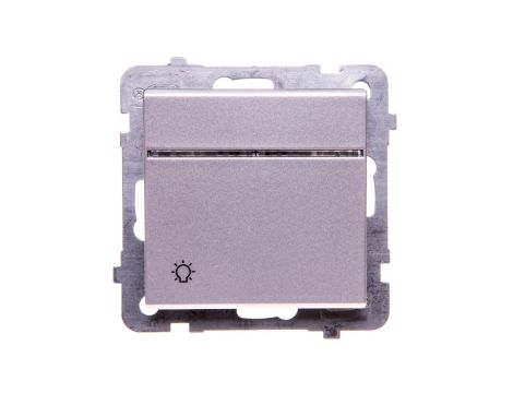 SONATA Przycisk /światło/ z podświetleniem srebro mat ŁP-5RS/m/38