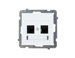 AS Gniazdo komputerowe podwójne RJ45 kat.5e MMC białe GPK-2G/K/m/00