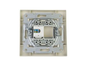 Gniazdo komputerowe Asfora pojedyncze RJ45 kat.5e kremowe z ramką EPH4300123