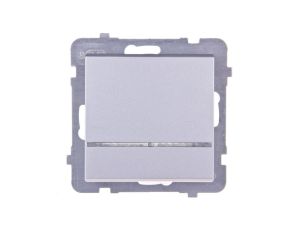 SONATA Łącznik pojedynczy z podświetleniem srebro mat ŁP-1RS/m/38