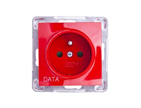 IMPRESJA Gniazdo pojedyncze z/u DATA z przesłonami czerwone GP-1YZDP/m/00