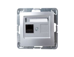 IMPRESJA Gniazdo komputerowe pojedyncze RJ45 kat.5e MMC srebrne GPK-1Y/K/m/18