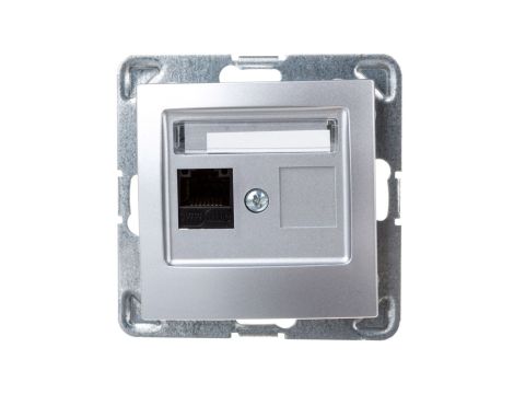 IMPRESJA Gniazdo komputerowe pojedyncze RJ45 kat.5e MMC srebrne GPK-1Y/K/m/18