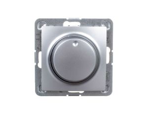 IMPRESJA Ściemniacz przyciskowo-obrotowy /żarowy i halogenowy/ srebrny ŁP-8Y/m/18