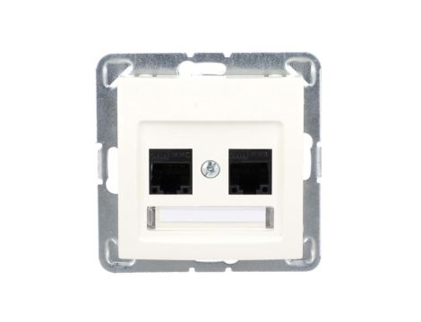 IMPRESJA Gniazdo komputerowe podwójne RJ45 kat.5e MMC ecrue GPK-2Y/K/m/27