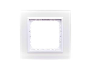 SONATA Ramka pojedyncza białe szkło / biała R-1RGC/31/00