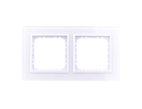 SONATA Ramka podwójna białe szkło / biała R-2RGC/31/00