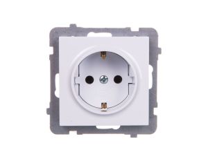 AS Gniazdo pojedyncze z/u Schuko białe GP-1GS/m/00