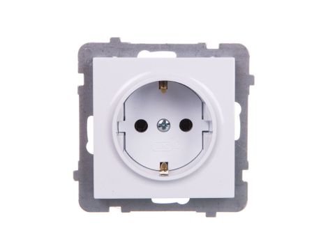 AS Gniazdo pojedyncze z/u Schuko białe GP-1GS/m/00