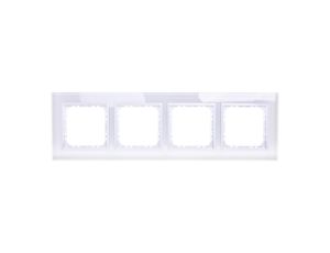 SONATA Ramka poczwórna białe szkło / biały R-4RGC/31/00