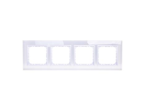 SONATA Ramka poczwórna białe szkło / biały R-4RGC/31/00