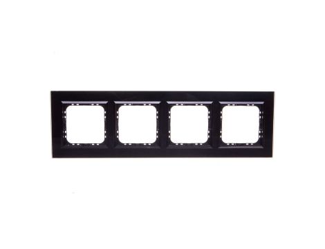 SONATA Ramka poczwórna czarne szkło / czarny R-4RGC/32/25