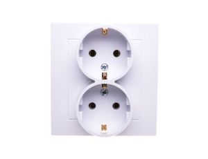 AS Gniazdo podwójne z/u Schuko białe GP-2GS/00
