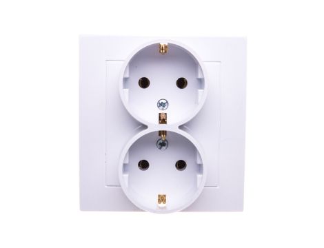 AS Gniazdo podwójne z/u Schuko białe GP-2GS/00