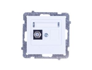 AS Gniazdo antenowe pojedyncze typu F białe GPA-1GF/m/00