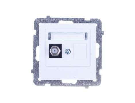 AS Gniazdo antenowe pojedyncze typu F białe GPA-1GF/m/00