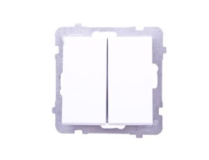 SONATA Przycisk podwójny zwierny biały ŁP-17R/m/00