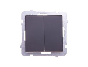 SONATA Przycisk podwójny zwierny czarny metalik ŁP-17R/m/33