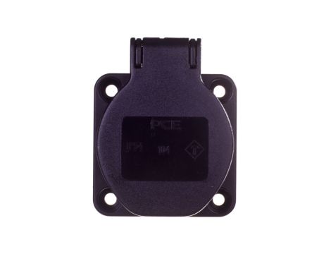 Gniazdo tablicowe 10/16A 2P+Z 230V czarne IP54 104-0ss