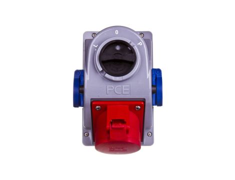 Gniazdo stałe z wyłącznikiem L-0-P 32A 5P 400V + 2x 2P+Z 230V IP44 COMBO-POL 960625421W