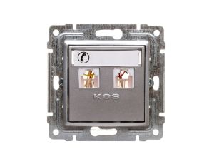 VENA Gniazdo telefoniczne podwójne 2xRJ11 aluminium 514064