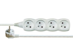 Przedłużacz 4-gniazda z/u 3m /H05VV-F 3G1/ biały P0413