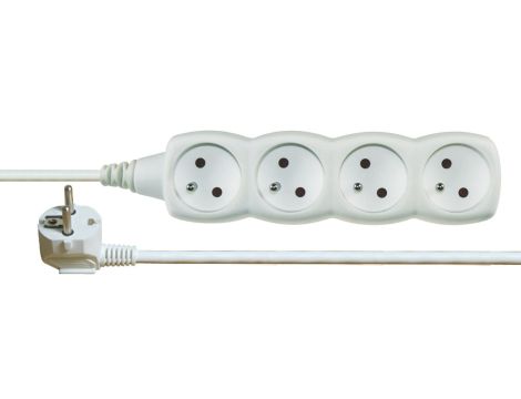 Przedłużacz 4-gniazda z/u 3m /H05VV-F 3G1/ biały P0413