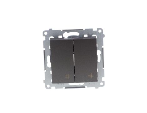 Simon 54 Łącznik krzyżowy podwójny 10AX 250V, szybkozłącza, antracyt (met.) DW7/2.01/48