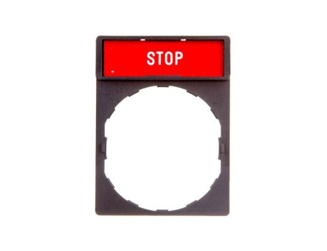 Szyld opisowy 30x40mm z etykietą 8x27mm STOP ZBY2304