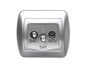 Simon Akord Gniazdo antenowe SAT/SAT/RTV końcowe aluminium metalizowane AZAR+SAT3.1-P2/26