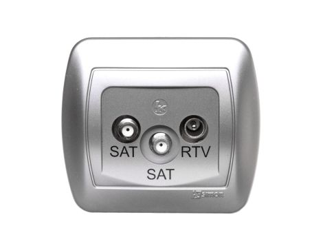 Simon Akord Gniazdo antenowe SAT/SAT/RTV końcowe aluminium metalizowane AZAR+SAT3.1-P2/26