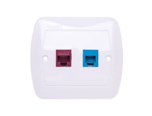 Simon Akord Gniazdo teleinformatyczne RJ45 kat.5e + RJ12 białe A5T/11