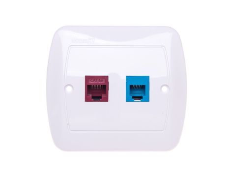 Simon Akord Gniazdo teleinformatyczne RJ45 kat.5e + RJ12 białe A5T/11