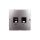 Simon Basic Gniazdo teleinformatyczne RJ45 kat.5e + RJ11 stal inox BMF5T.02/21