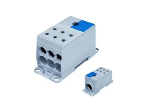 Blok rozdzielczy AL/CU 1-potencjałowy 175A we 1x95-240mm2 wy 6x10-50mm niebieski AUX38503N