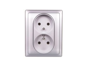 VENA Gniazdo podwójne z/u aluminium 514036