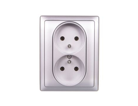 VENA Gniazdo podwójne z/u aluminium 514036