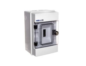 Rozdzielnica hermetyczna modułowa (500V AC ,1000V DC) 1x4 natynkowa IP65 RH-4/Z (z zamkiem) 36.05