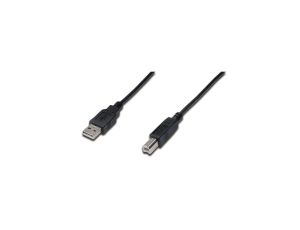 Kabel połączeniowy USB 2.0 Typ USB A/USB B, M/M czarny 1,8m AK-300102-018-S