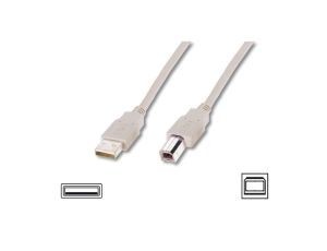 Kabel połączeniowy USB 2.0 Typ USB A/USB B, M/M beżowy 3m AK-300102-030-E